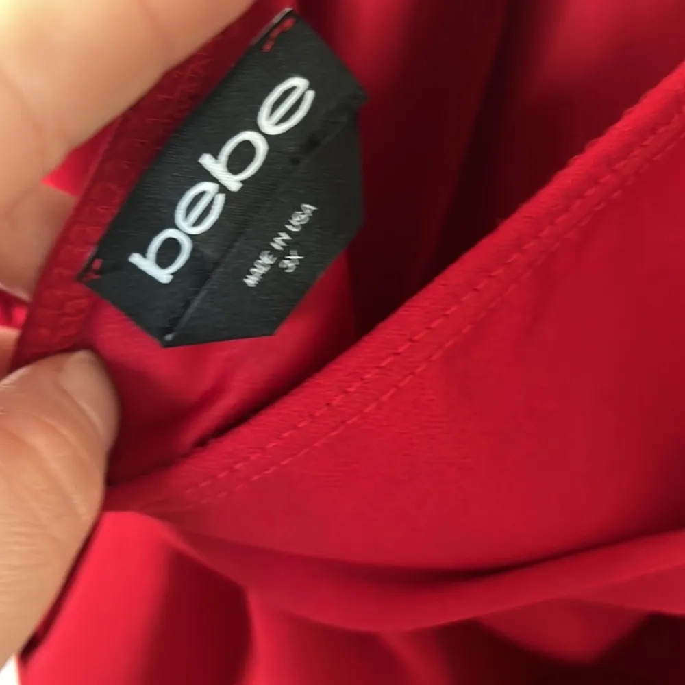 NWT BEBE Red Halter Ruffle Neck Jumpsuit sz 3x - Image 10