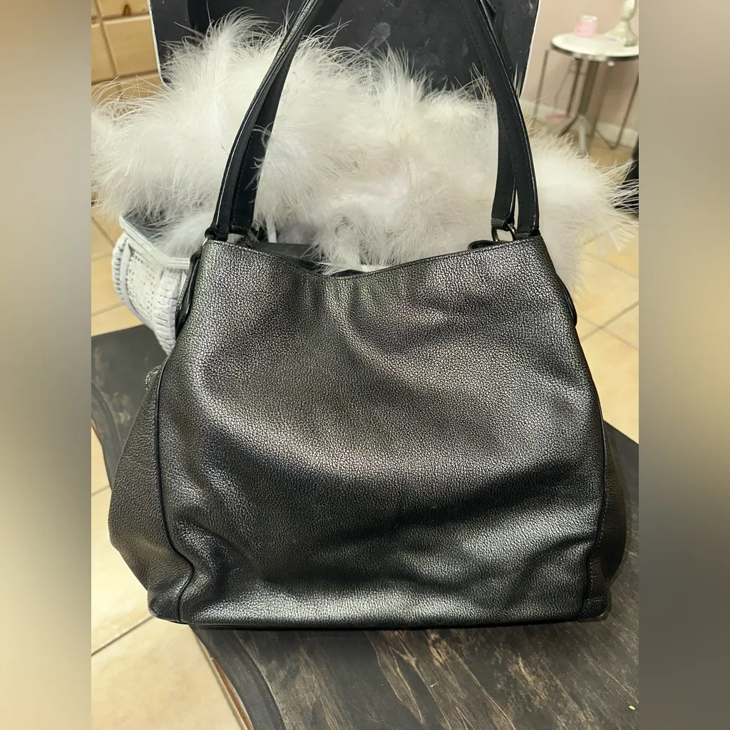 Coach Edie Shoulder Bag 28 Metallic Pebble Leather - Image 3