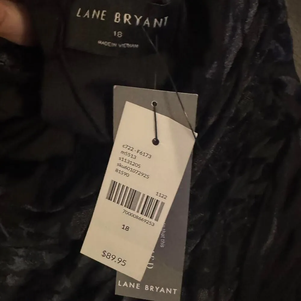 Lane Bryant Women’s Black Zebra Burnout Bodycon Mock Neck Dress Size 18 - Image 5