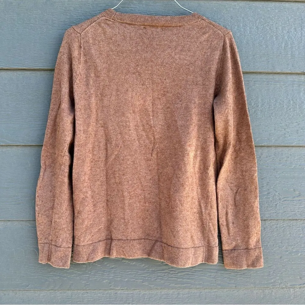 J. Crew Mercantile Womens XS Sweater Crew Neck Brown Long Sleeve Wool Blend - Image 3