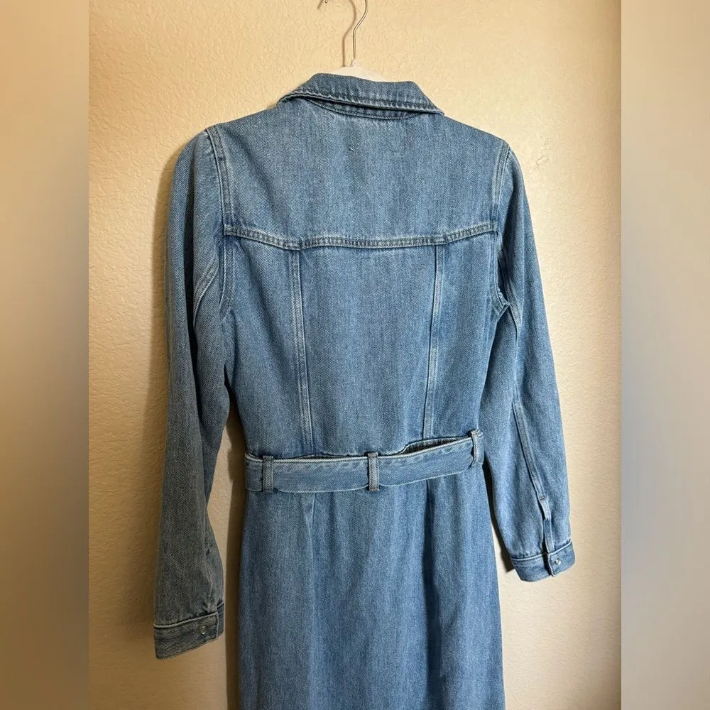 7 for all mankind denim lustre midi dress size small in‎ valentine - Image 10