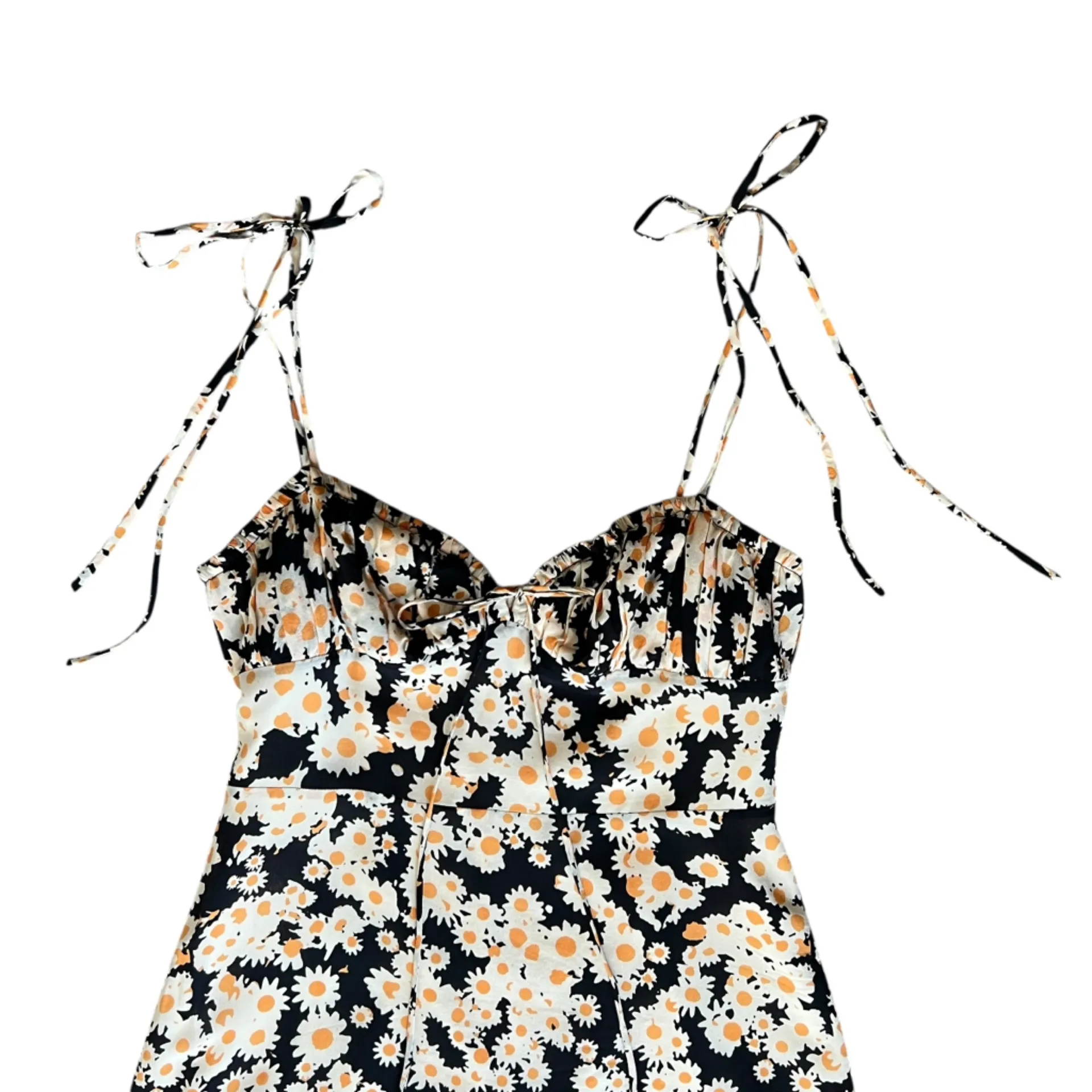 Realisation Par Women’s Devon Flower Power Daisy Print Navy Silk Mini Dress M - Image 3