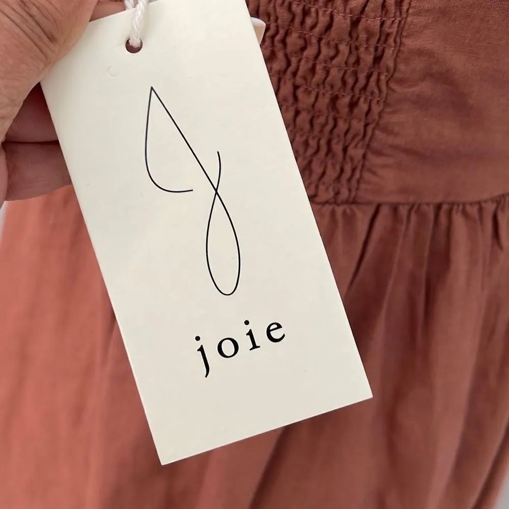 Joie Midi Linen‎ Blend Sundress Pockets Size 4 Clay Terracotta New - Image 8