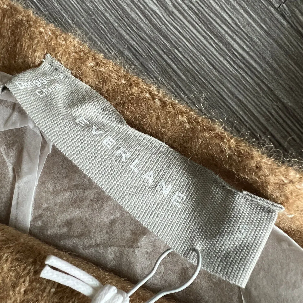 Everlane Crop Top Womens Small Wool Blend Cozy Stretch Camel Brown - Image 2