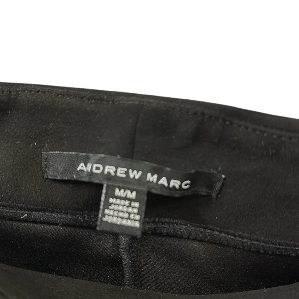 Andrew Marc Sueded Seam Front Ankle Length Pull On Black Pants Womens Medium - Image 6