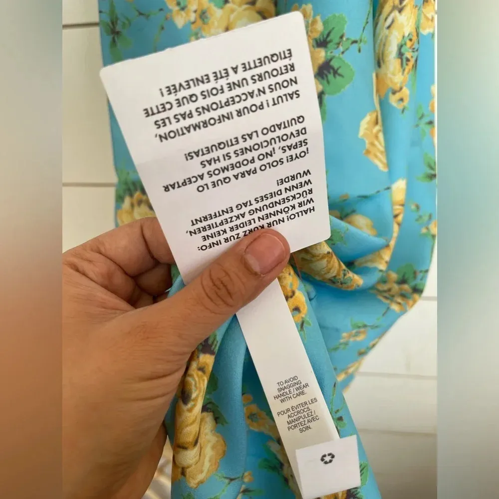 Asos Design Petite Satin Midaxi Dress With Multi Flutter Sleeves In Blue Floral - Image 8