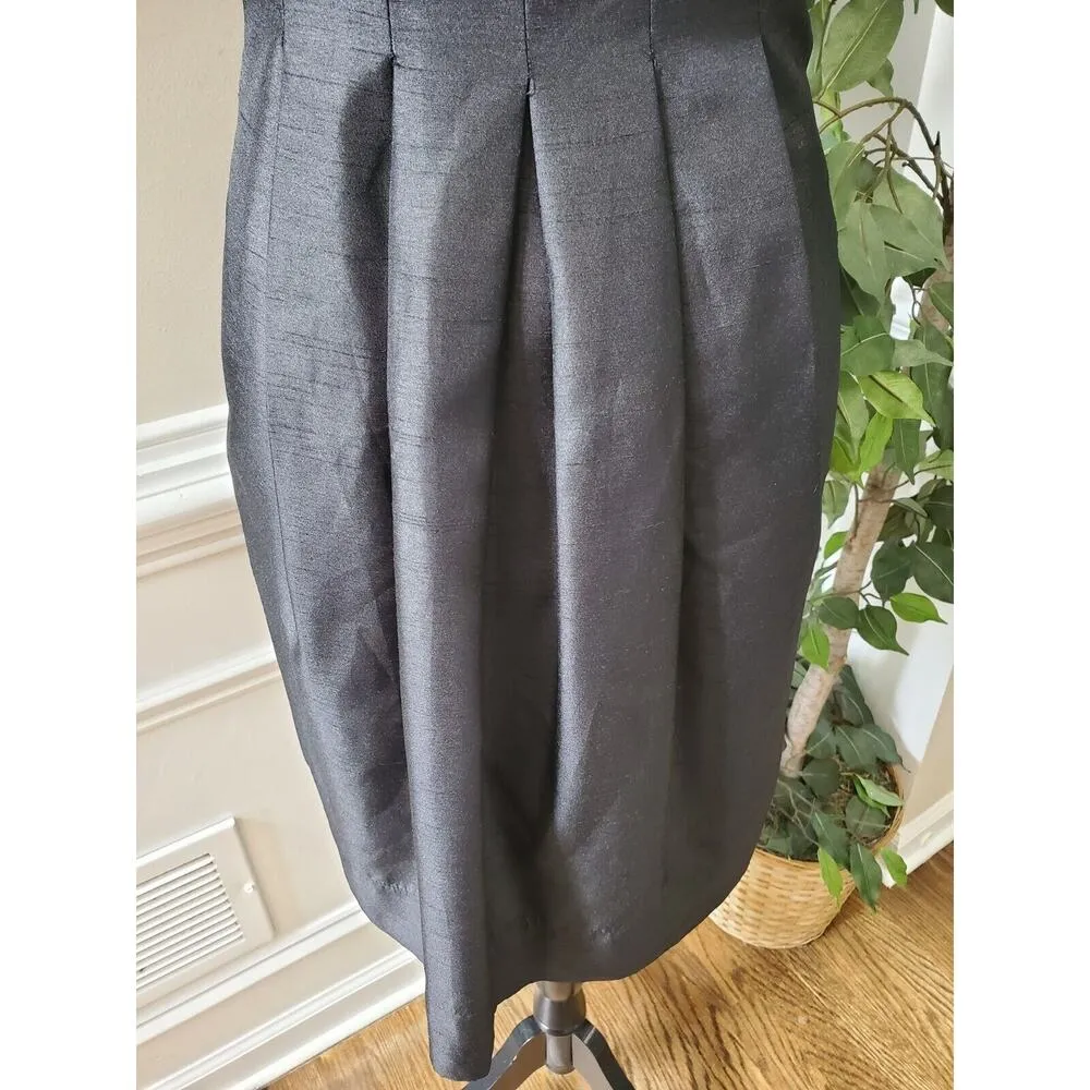 Jessica Howard Women's Black & Beige Round Neck Sleeveless Knee Length Dress 6P - Image 4