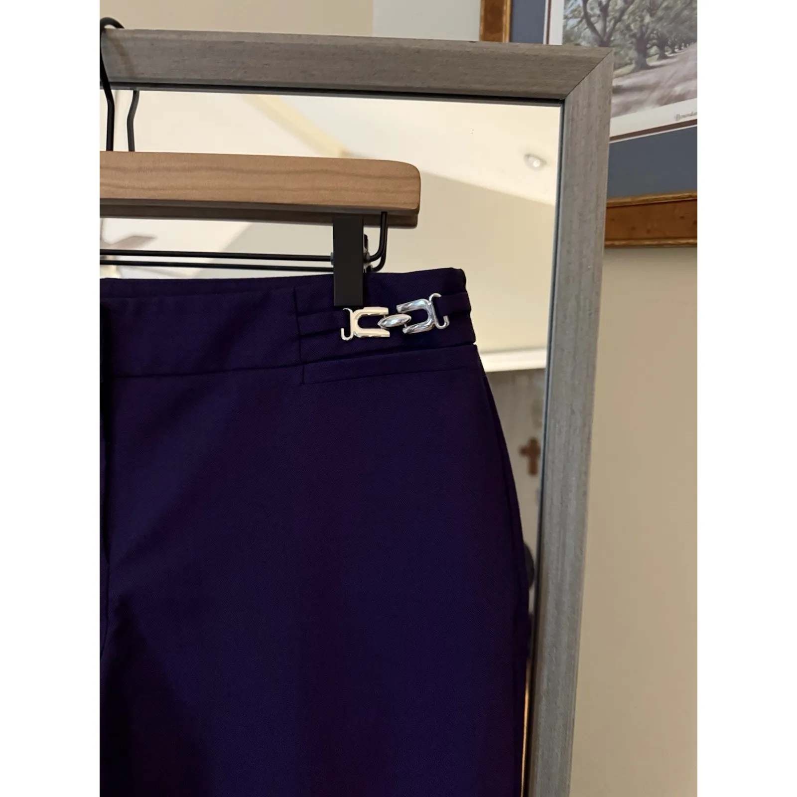 7th Avenue Design Studio New York & Company Women Blue Dress Pants 8‎ Tall Purple - Image 3