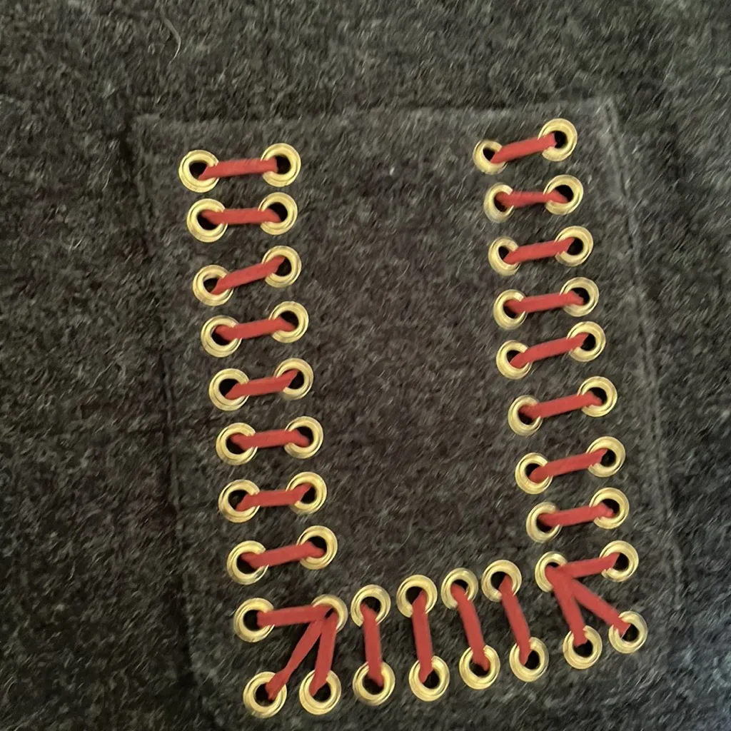 Anthropologie Rosie Neira Belted Eyelet Laced Wool Mini Skirt.‎  Size Small - Image 8