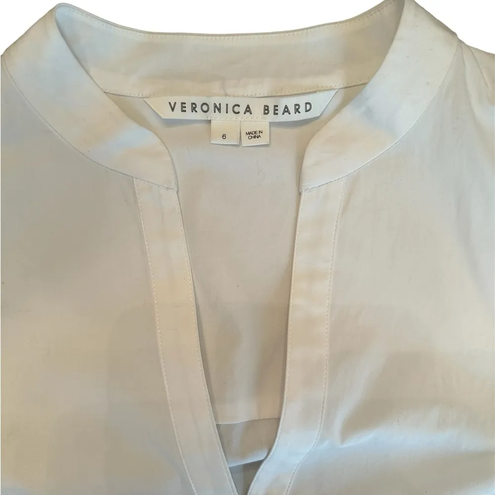 Veronica Beard Women’s Size 6 White Button Up Blouse with Bell Sleeves - Image 6