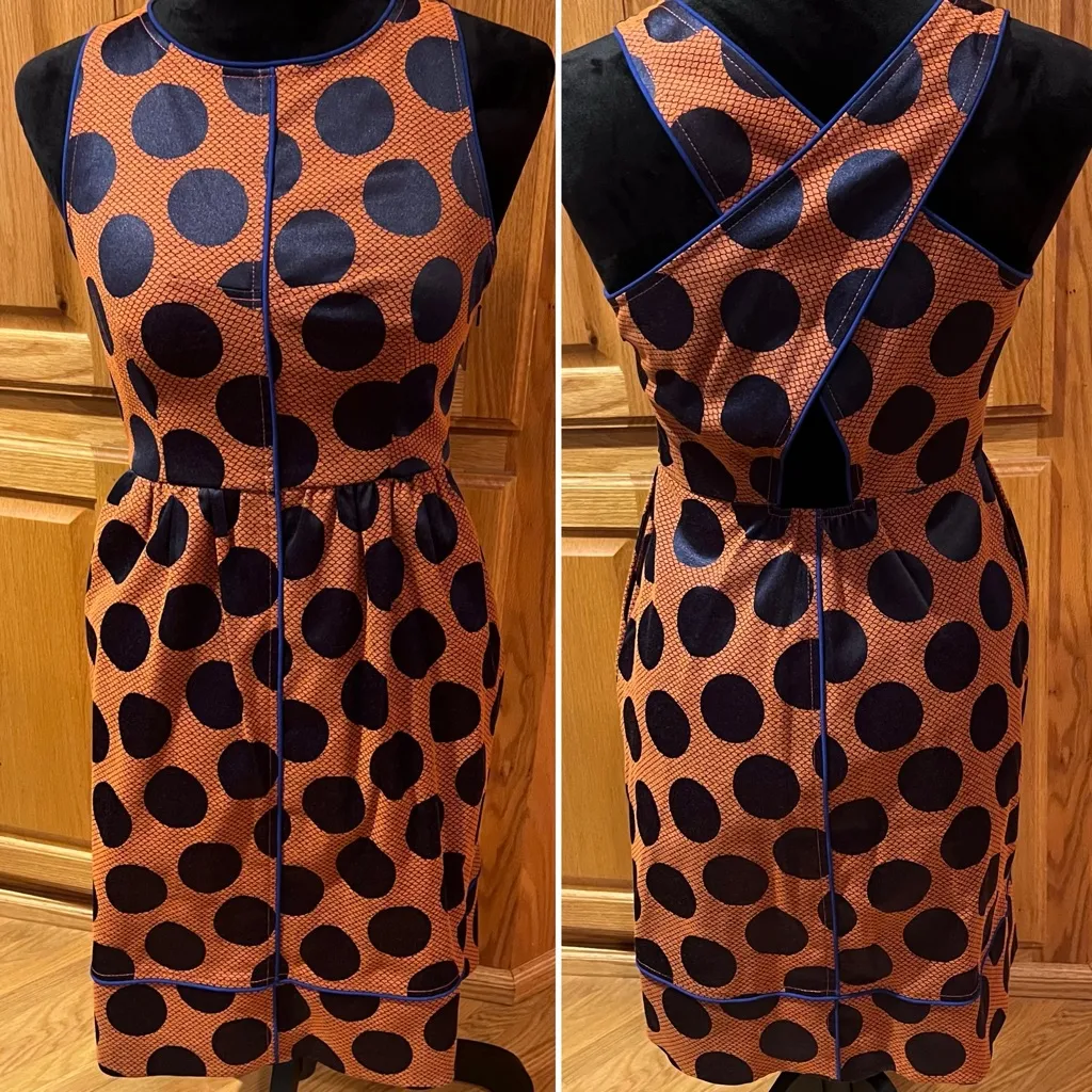 Maeve by Anthropologie Rokin Criss Cross Sleeveless Polka Dot Dress Size 2‎ - Image 6