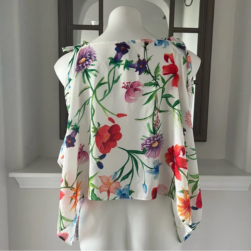 ASOS Cold Shoulder Garden Floral Blouse Size 10, New w/o Tag - Image 7