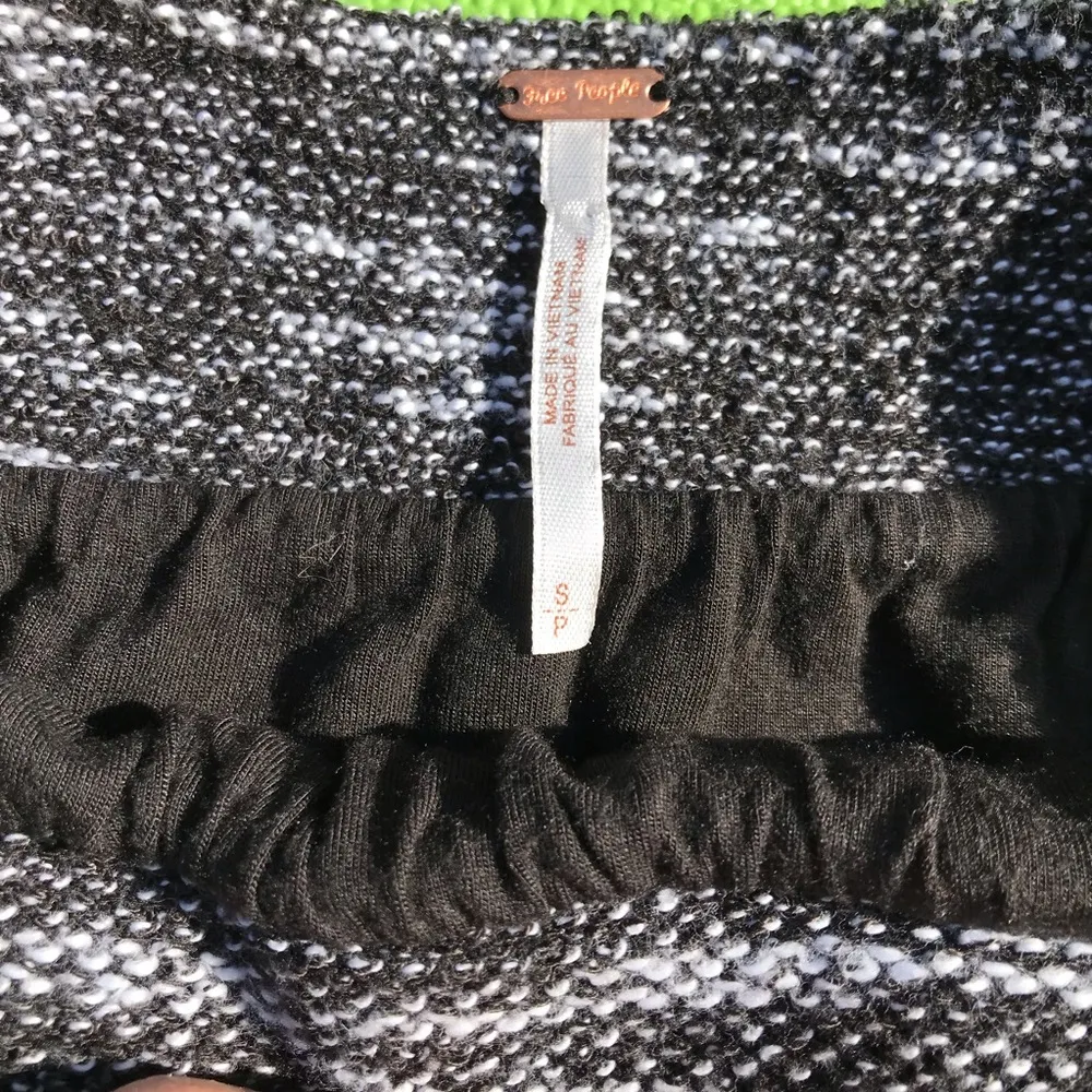 Free People Holly Go Lightly mini skirt S pockets knit Black & white marbled - Image 3