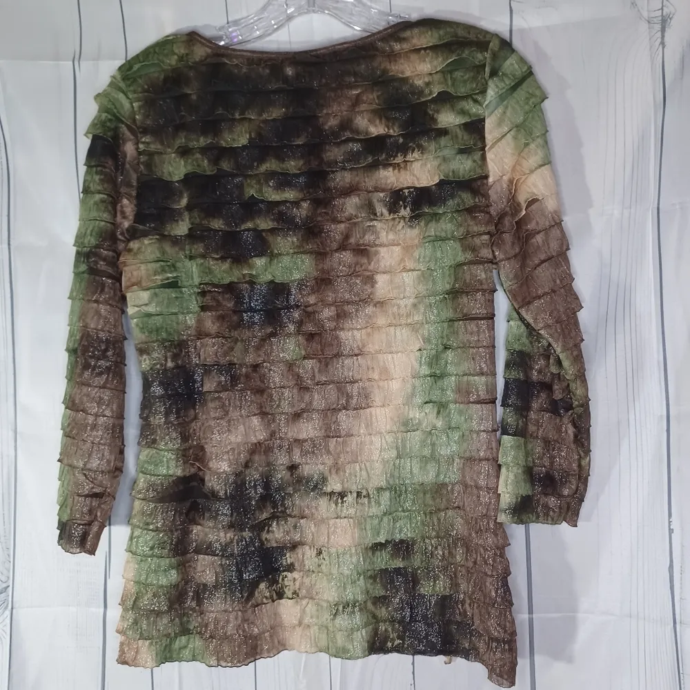 Elementz petite 3/4 sleeve Ruffle shirt with sparkles - Image 6