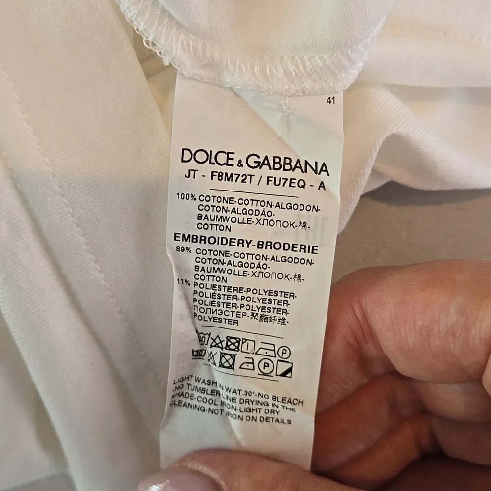 Dolce & Gabbana White Lace Trim Top - Image 7