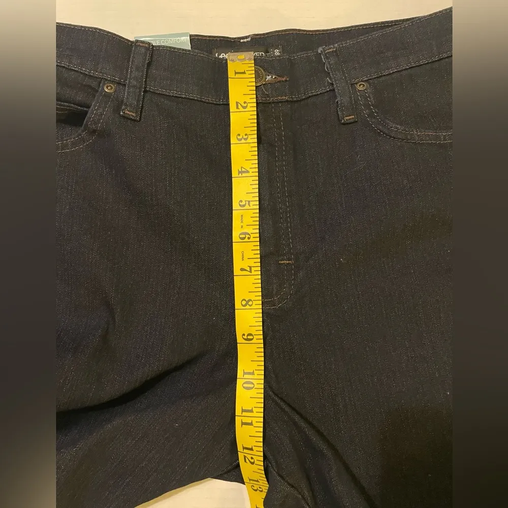 LEE Womens Plus Relaxed Fit Straight Leg Dark Wash Flex Waistband -16 Short - Image 7