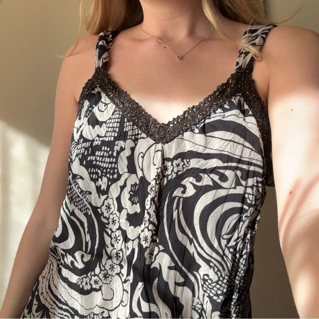 Apt. 9 Black and White Flowy Tank Top - Image 8