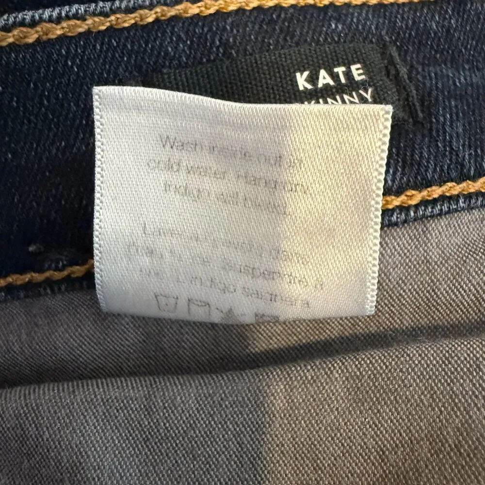 Veronica Beard Kate 10" Skinny Denim Jeans Women's 29 Dark Slate Raw Hem Stretch - Image 14