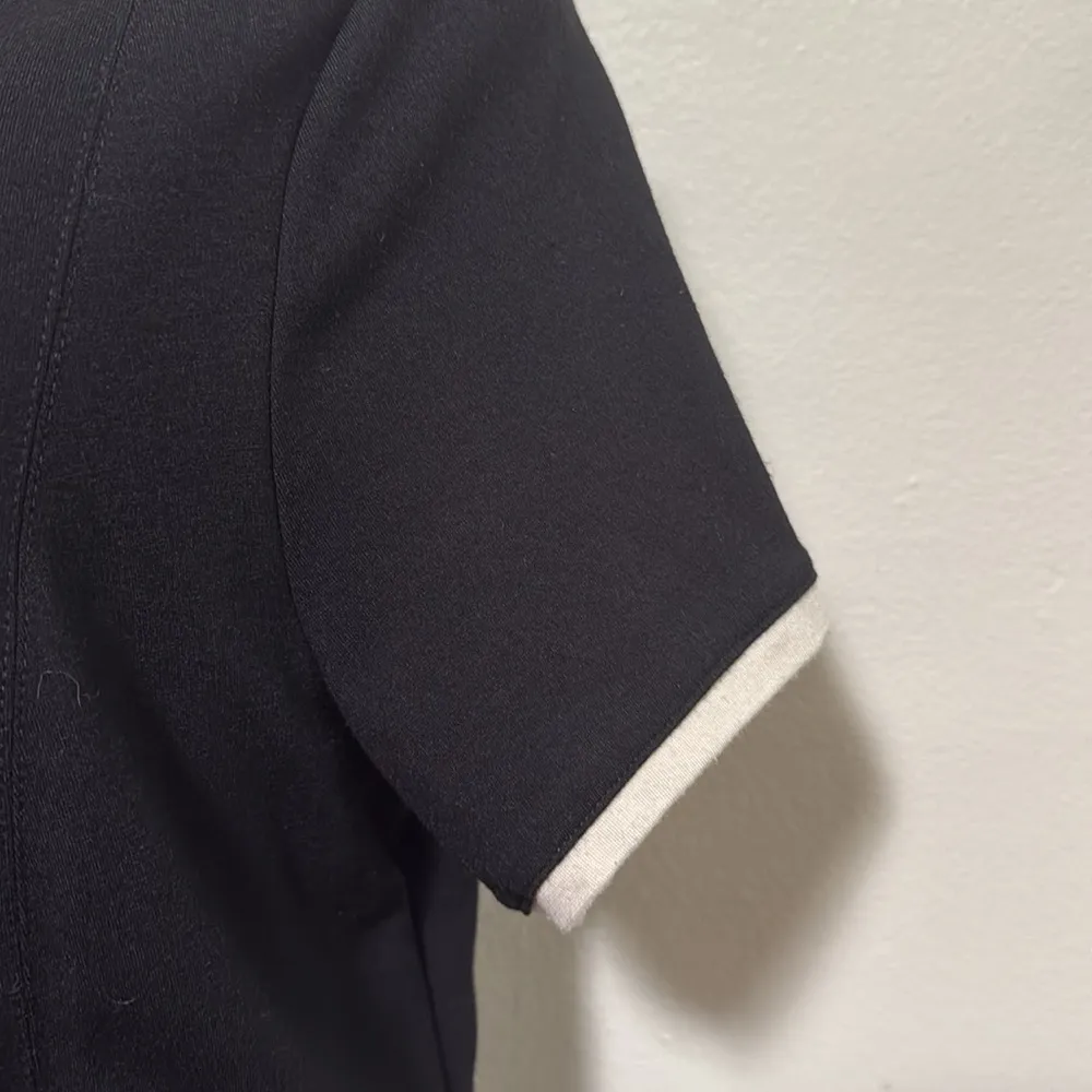 Larry Levine woman black dress size 10 front small slits work church dressy - Image 3