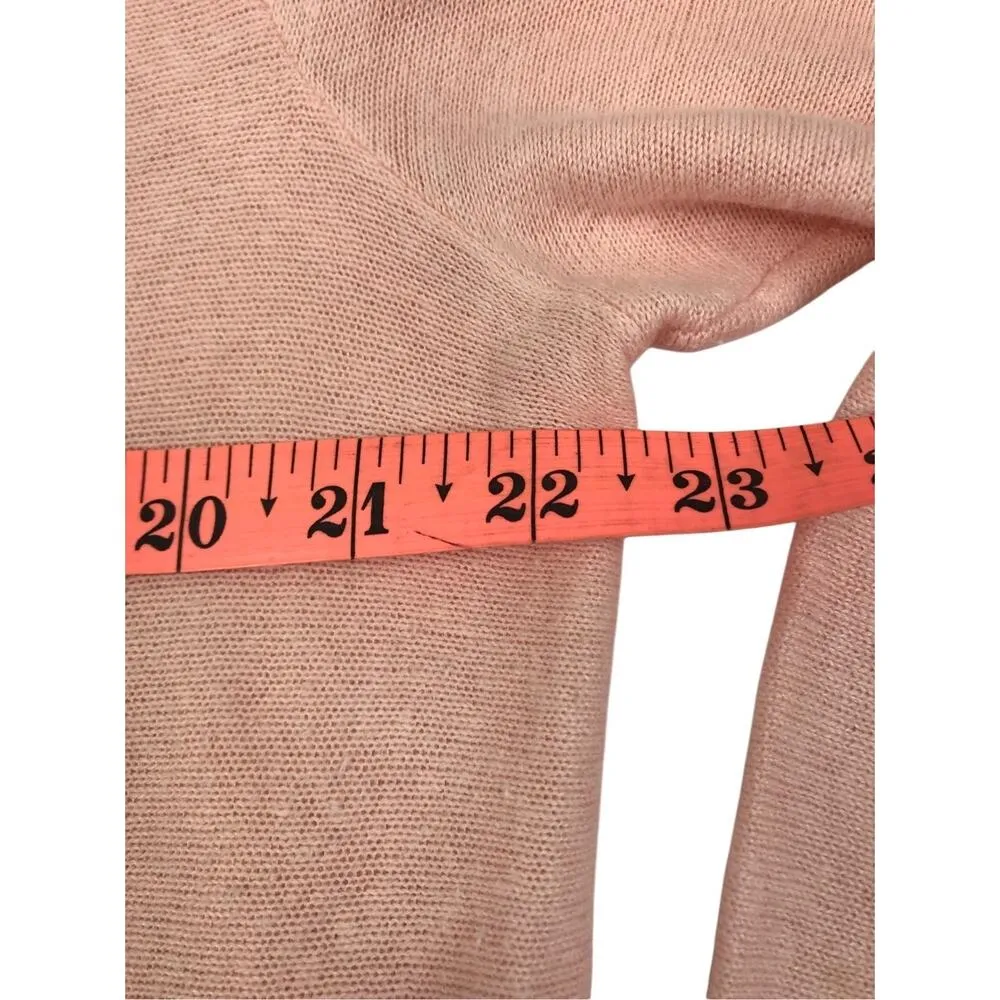 J. JILL Open Linen Blend Cardigan Women L Pink 3/4 Fringe Sleeve Classic Travel - Image 8