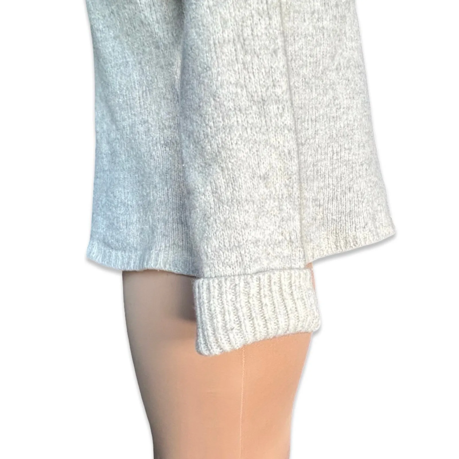 Steven Alan Cream Gray Cashmere Blend Crewneck Sweater Side Slit Large Neutral - Image 5