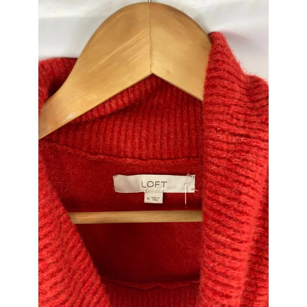 Ann Taylor LOFT Pullover Tunic Sweater Cowl Neck Orange size Medium - Image 3