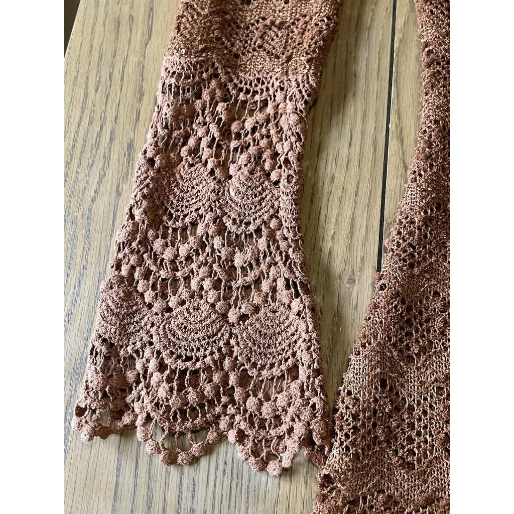 A'REVE ANTHROPOLOGIE Size Medium Crochet Lace Dress Bohemian Boho Designer Hippi - Image 7