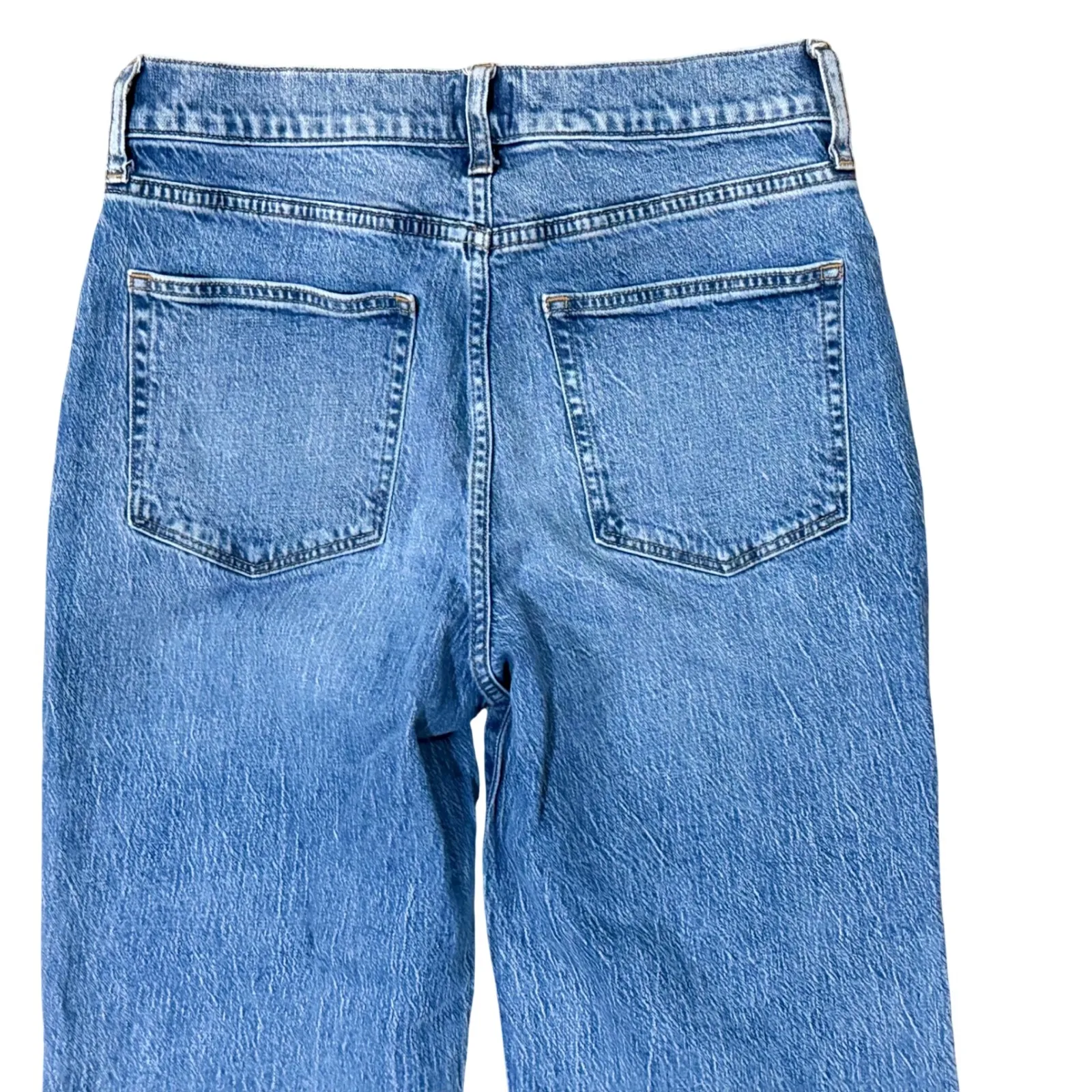 J Crew Full Length Wide Leg Jeans Light Wash Raw Hem Women Size 26 Blue - Image 5