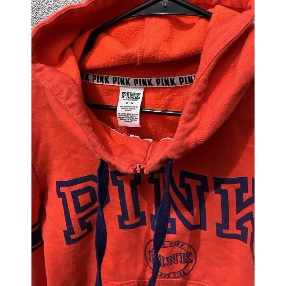Victoria’s Secret PINK Women’s Sz M Orange Red Jacket Half Zip Pullover Sweater - Image 11