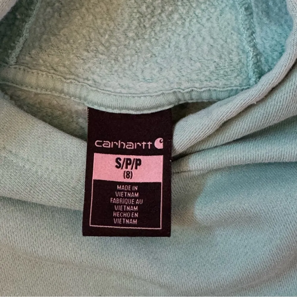 Carhartt Girl’s Teal Hooded Sweatshirt with Front Pocket Size Small (8) - Image 9
