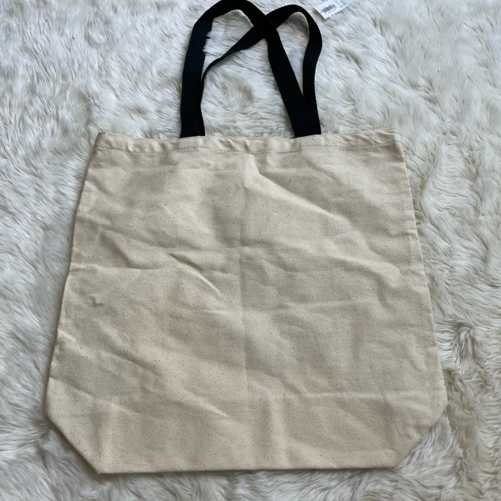 Old Navy Beige Canvas Tote Wander With Love NWT - Image 3