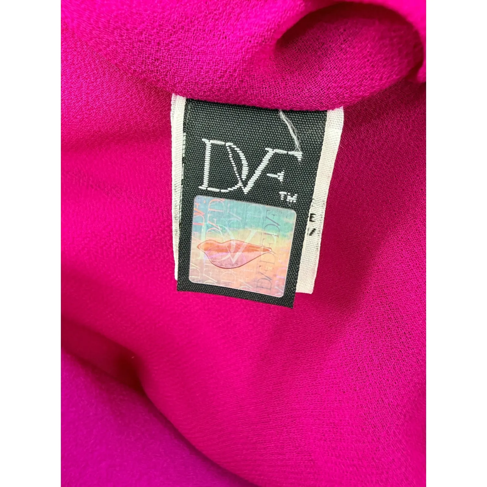Diane von Furstenberg DVF Magenta Silk Draped V Neck Dress Classic Timeless 4 - Image 5