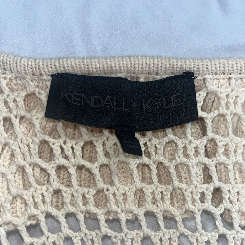 XS Crochet Ruffle Jersey Bandeau Bodysuit in Tea KENDALL + KYLIE - Image 7