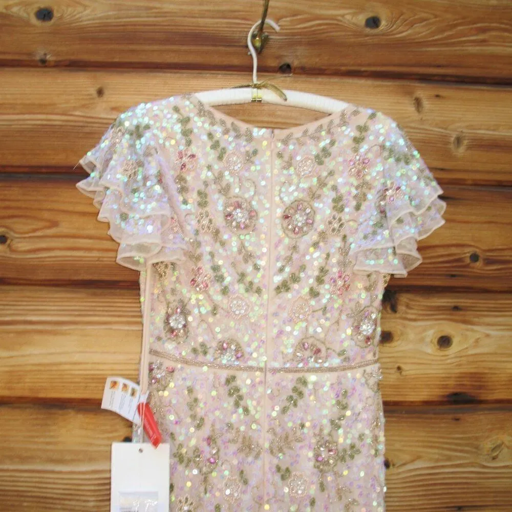 Mac Duggal 10772  Womens Embellished Ruffle Cap Sleeve Gown Dress - Image 16