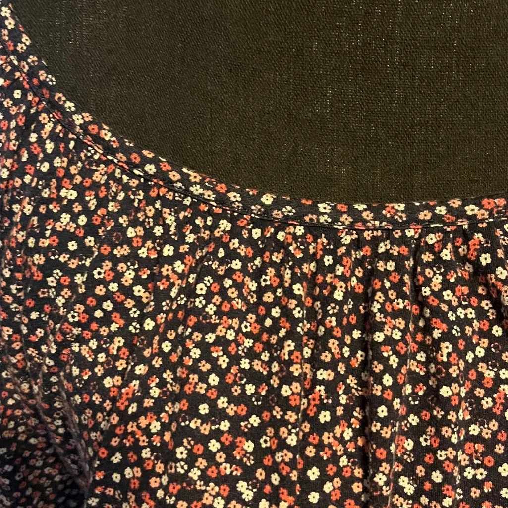 Michael Kors Navy Floral Blouse - Image 2