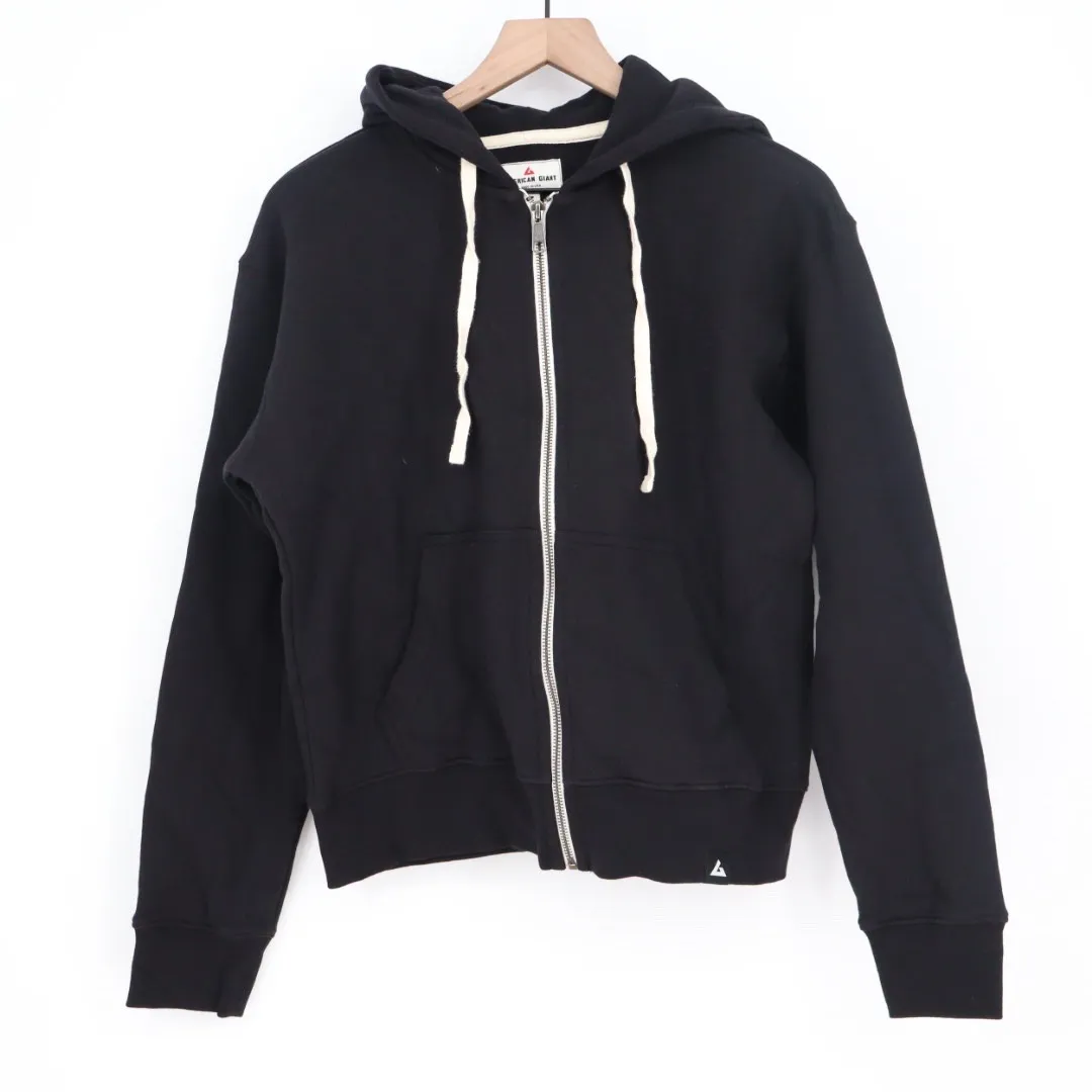 American Giant Black Full Zip Hoodie Sweatshirt Made in USA Size S - Image 2