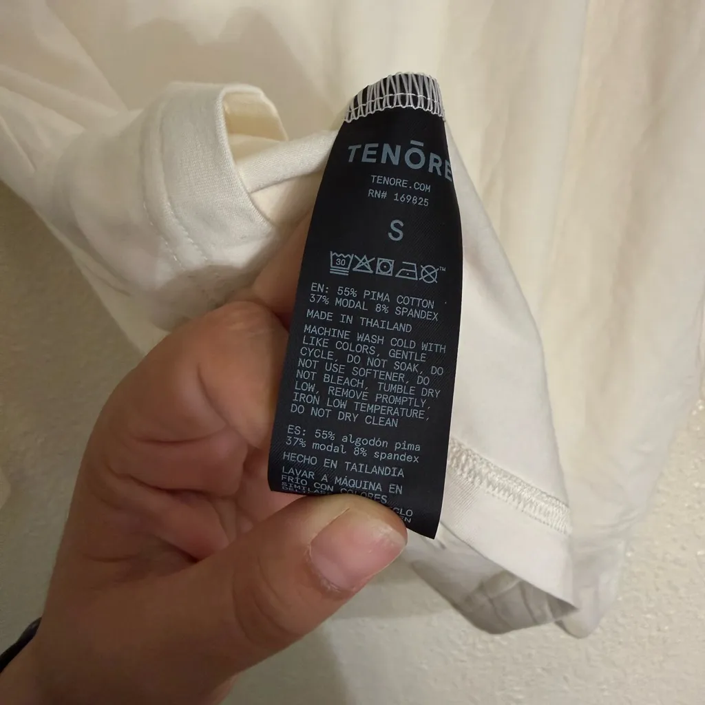 Teńore Layered Long Sleeve Tee cream color size small White - Image 9