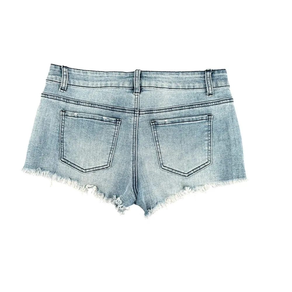 Empyre Jenna NWT Cut Off Denim Jean Shorts Mini Size 5 Casual Summer Jrs Blue - Image 5