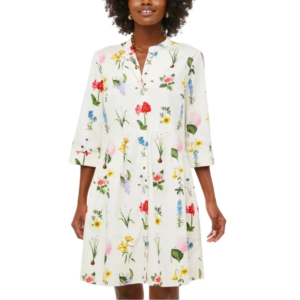 Tuckernuck Fresh Buds Royal Shirt Dress long sleeve mini floral flowers print - Image 11