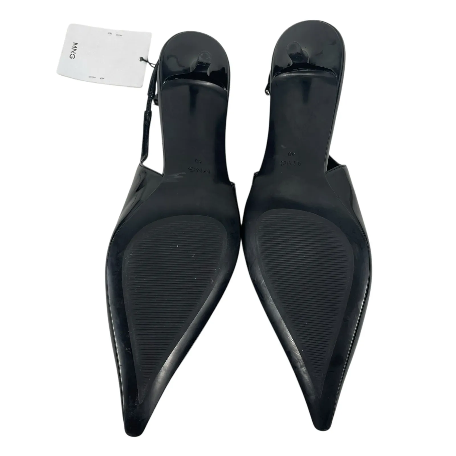 Mango MNG Rhinestone Slingback Kitten Heel Pump Black Size 40/ US 9 - Image 8