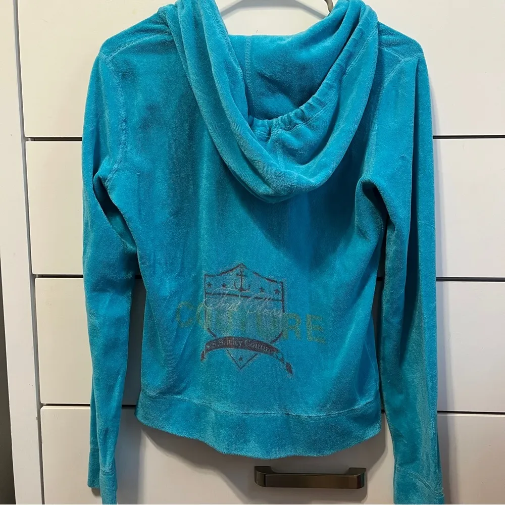 Juicy Couture Y2K Velour Blue Zip Up - Image 3