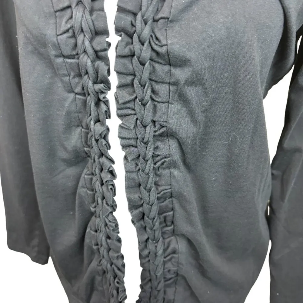 cardigan/sweater, size Small, ruffle, open-front, vintage? - Image 2