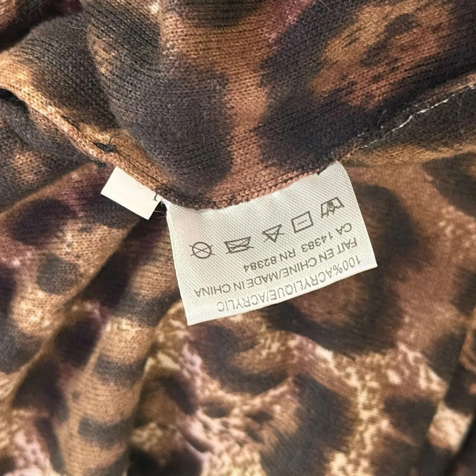 ALDO Leopard Print Womens Infinity Scarf Brown Animal Print Mob‎ Wife Statement - Image 5