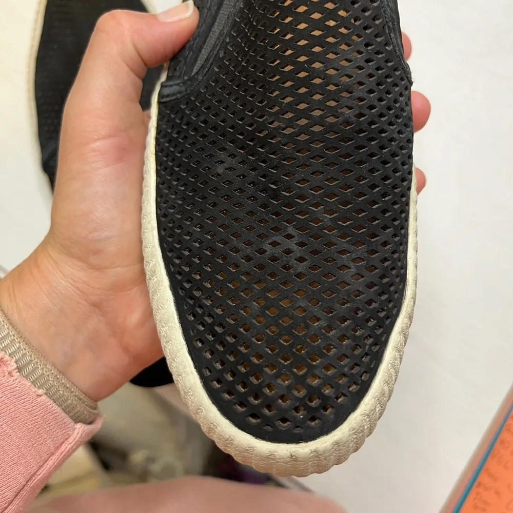 Frye Womens Camille Laser Cut Perforated Black Leather‎ Slip On Sz 6.5 - Image 11