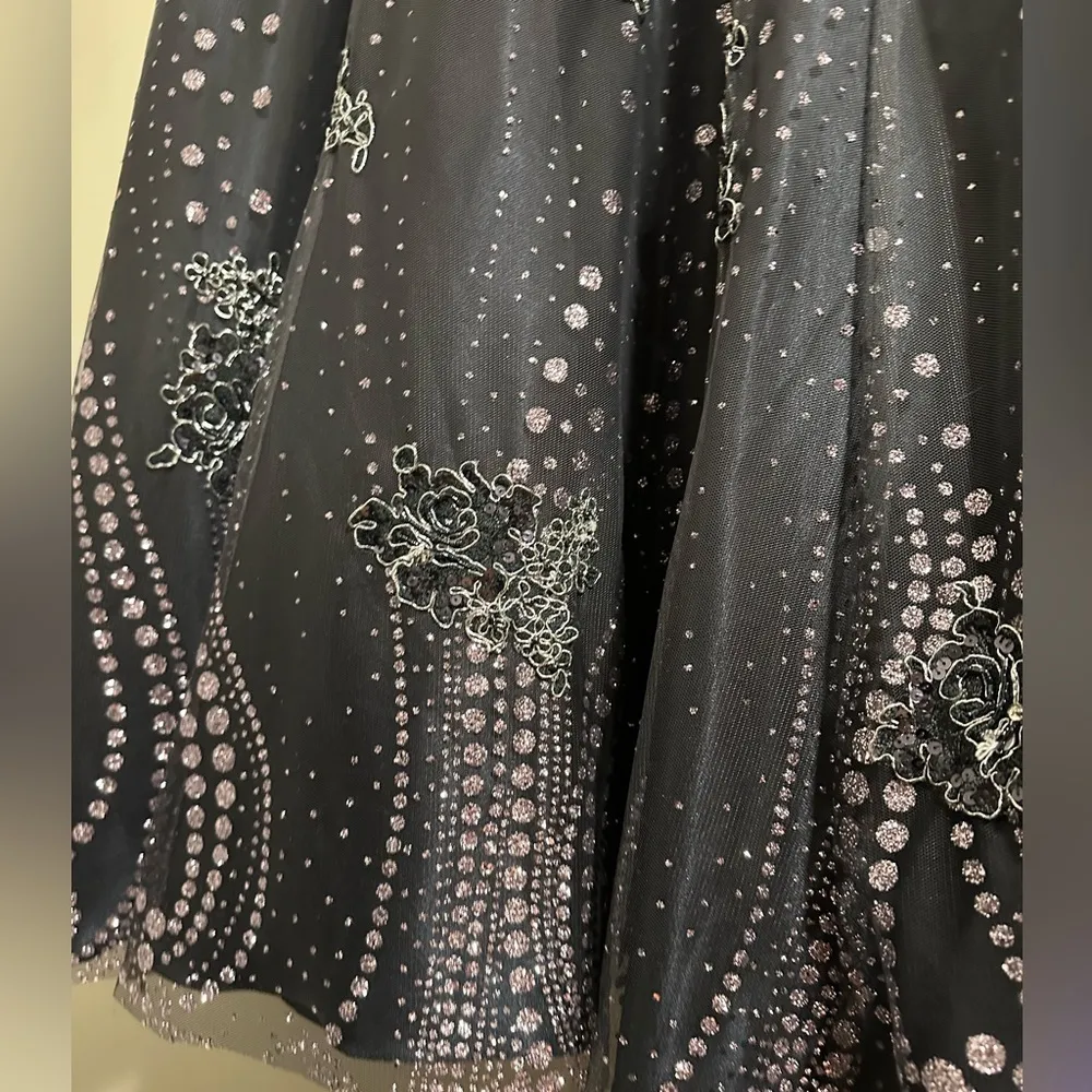 Jovani mesh glitter embellished full length gown dress prom inaugural ball - Image 10