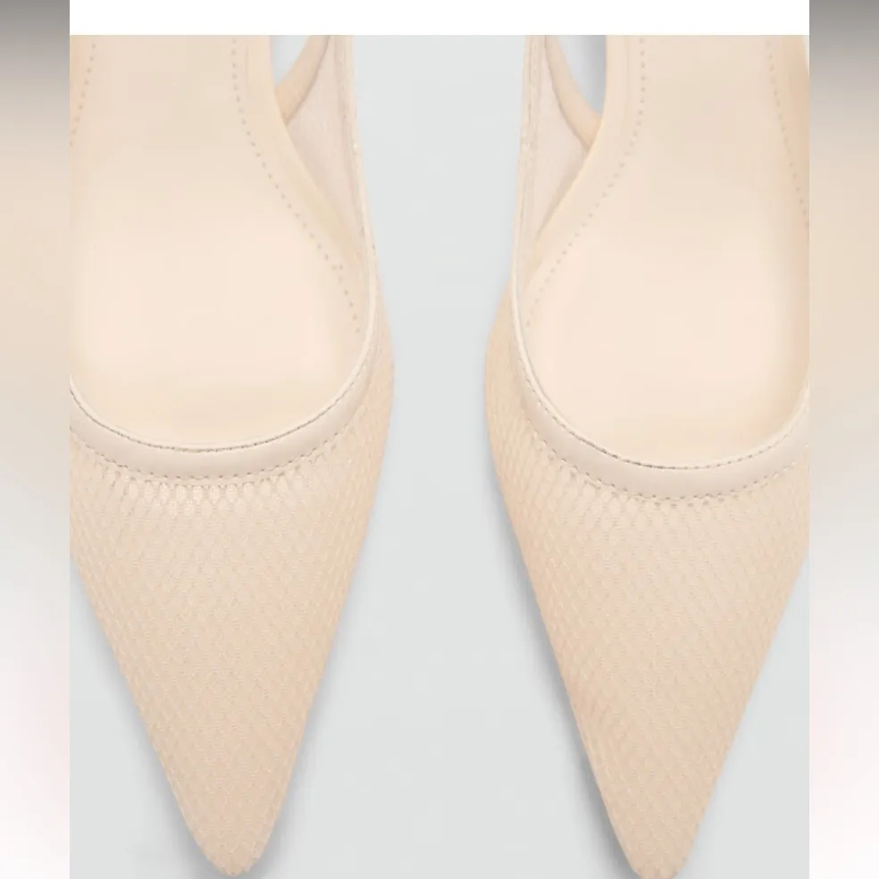 Mango NWT HEELED MESH SHOES WHITE FALL FORMAL PARTY $77 - Image 4