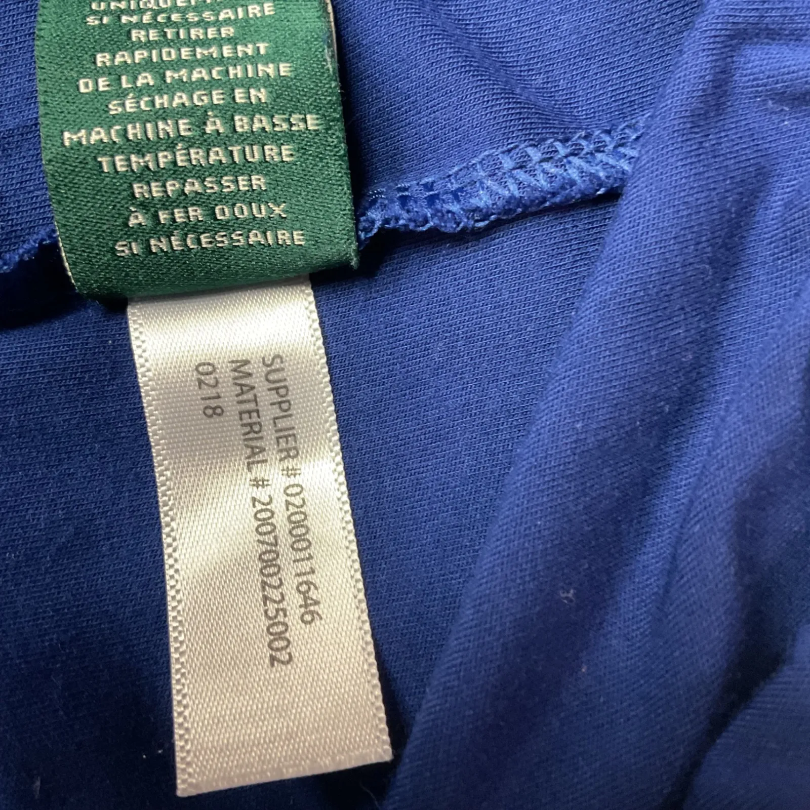 RALPH‎ LAUREN Blue Ruffle Off Shoulder Jersey Crop Wide Leg Jumpsuit Size S - Image 7