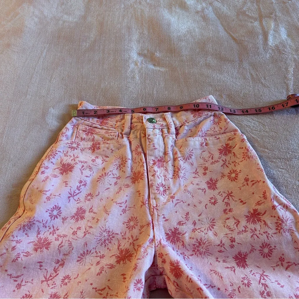 Sync Union Bay vintage 90s high rise pink floral denim straight jeans 6 vintage - Image 8