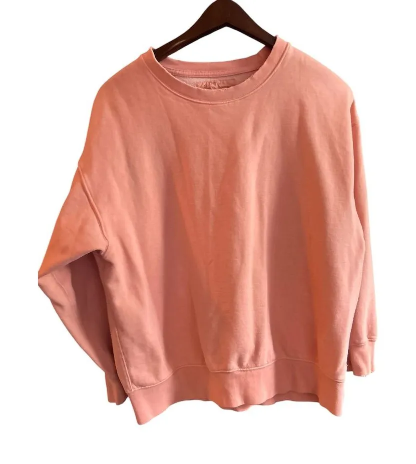 American Eagle Peach Crewneck Sweatshirt Unisex Size M Casual Relaxed Fit Pink Size M - Image 1