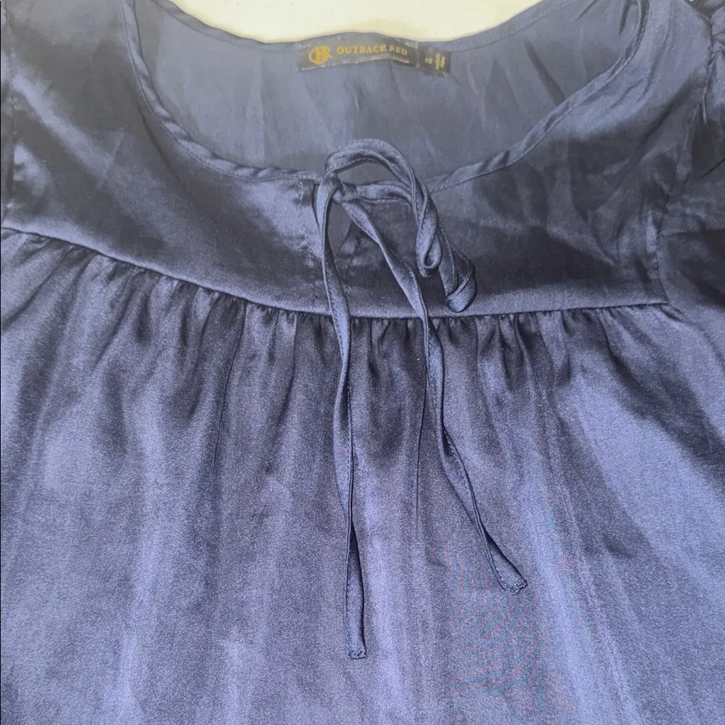 Outback Red Navy Blouse with Tie Detail (The color is between blue and charcoal) - Image 3